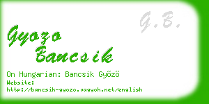 gyozo bancsik business card