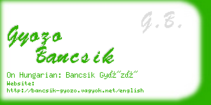 gyozo bancsik business card